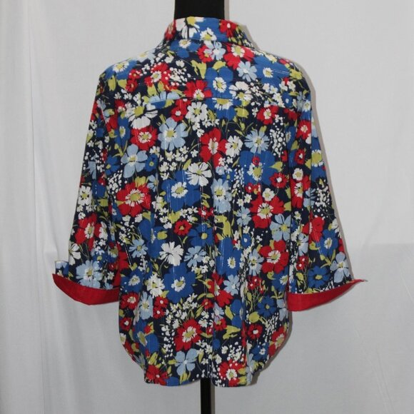 Alfred Dunner Floral 3/4 Sleeve Blouse - Picture 7 of 12